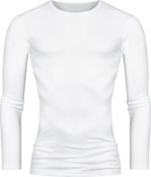 Mey Casual Cotton long sleeved shirt (1-pack) - heren T-shirt O-hals lange mouw - wit -  Maat: L