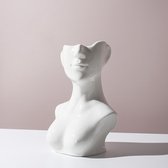 Artick Vaas Vrouwelijk Bovenlichaam - Body Art - Borsten - Elegante Bloemenvaas - Kunst - Woondecoratie - Origineel Cadeau - Keramiek - Wit - 12 x 6 x 17 cm