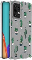 iMoshion Hoesje Geschikt voor Samsung Galaxy A52 (4G) / A52s / A52 (5G) Hoesje Siliconen - iMoshion Design hoesje - Groen / Cactus