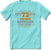 73 Jaar Legend T-Shirt | Goud - Zilver | Grappig Verjaardag Cadeau | Dames - Heren | - Licht Blauw - L