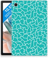 Back Cover Samsung Galaxy Tab A8 2021 Siliconen Hoes Cracks Blue met transparant zijkanten