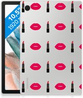 Tablethoesje Geschikt voor Samsung Galaxy Tab A8 2021 Backcover Personaliseren Lipstick Kiss met doorzichte zijkanten