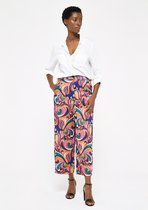LOLALIZA Losse broek met kleurrijke print - Groen - Maat 40