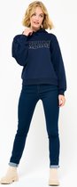 LOLALIZA Sweater met capuchon en tekst - Marine Blauw - Maat XL