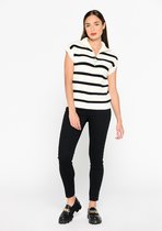 LOLALIZA Tanktop trui met kraag en rits - Wit - Maat XL