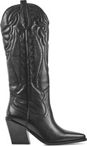 Bronx Vrouwen Leren       Cowboy Laarzen  / Western Boots 14177-E - Zwart - Maat 39