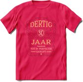 30 Jaar Legendarisch Gerijpt T-Shirt | Bordeauxrood - Ivoor | Grappig Verjaardag Cadeau | Dames - Heren | - Roze - L