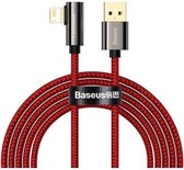 Baseus Game iPhone kabel 2 Meter- Geschikt voor Gaming Apple iPhone 6,7,8,9,X,XS,XR,11,12,13 - iPhone oplader kabel - iPhone lader - Lightning USB kabel 2.4A Rood- CACS000109