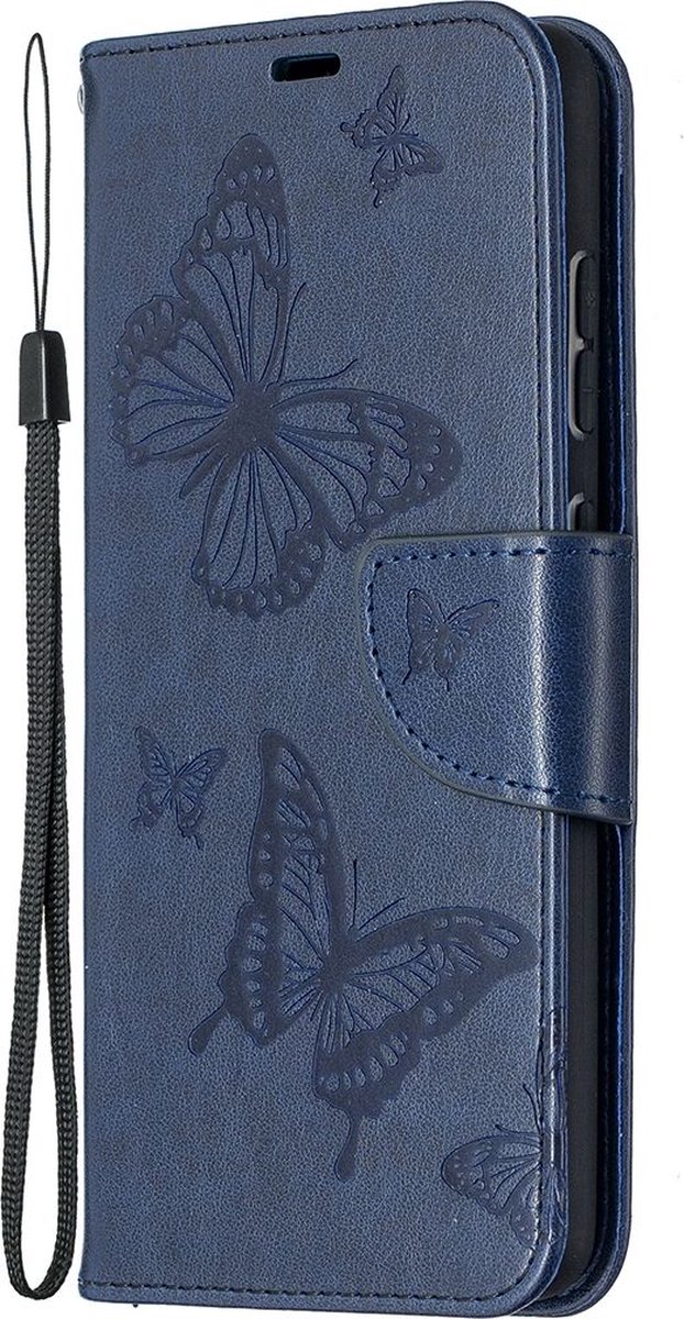Mobigear Telefoonhoesje geschikt voor Samsung Galaxy A52 Hoesje | Mobigear Butterfly Bookcase Portemonnee | Pasjeshouder voor 2 Pasjes | Telefoonhoesje voor Pinpas / OV Kaart / Rijbewijs - Blauw
