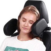 van Dam Exclusive® Zij hoofdsteun - Voor in de auto - Neksteun - Hoofdsteun - Traagschuim - Hoofdkussen - Incl. Monteerset en 2 Kussens