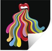 Muurstickers - Sticker Folie - Een illustratie van een mond met daaruit een regenboog - 100x100 cm - Plakfolie - Muurstickers Kinderkamer - Zelfklevend Behang XXL - Zelfklevend behangpapier - Stickerfolie