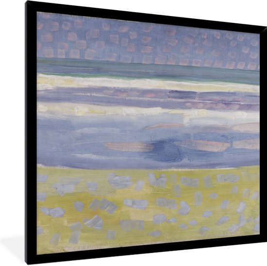 Fotolijst incl. Poster - Zee na zonsondergang - Piet Mondriaan - 40x40 cm - Posterlijst
