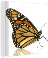 Canvas Schilderij Monarch vlinder - 90x90 cm - Wanddecoratie