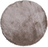 Rond hoogpolig shaggy tapijt DOLCE - Taupe beige - Polyester - D120 cm