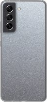 Geschikt voor Samsung Galaxy S21 FE hoesje - Metaal print - Aluminium - Stippen - Siliconen Telefoonhoesje