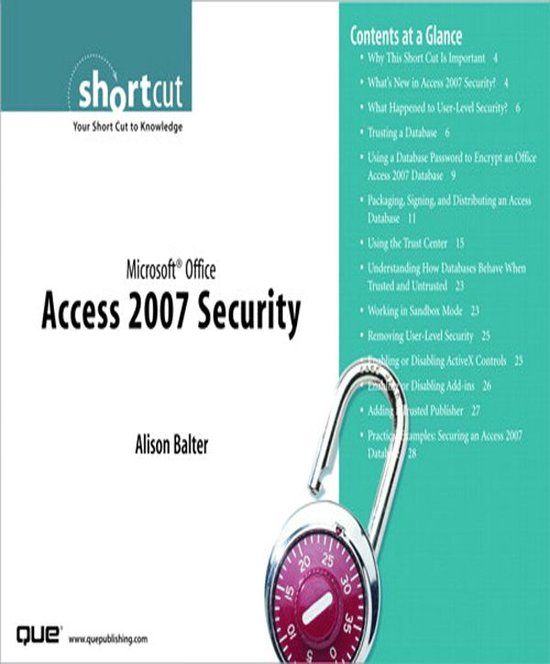 Microsoft Office Access 2007 Security (Digital Short Cut) - cover