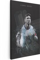 Artaza Canvas Schilderij Lionel Messi bij Argentinië - 40x60 - Poster Foto op Canvas - Canvas Print