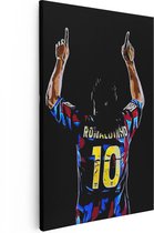 Artaza Canvas Schilderij Ronaldinho bij FC Barcelona - 20x30 - Klein - Foto Op Canvas - Canvas Print