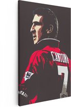 Artaza Canvas Schilderij Voetbalspeler Éric Cantona bij Manchester United - 40x60 - Poster Foto op Canvas - Canvas Print