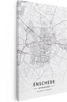 Artaza - Peinture sur Canevas - Carte de la ville Enschede en blanc - 40x60 - Petit - Photo sur Toile - Impression sur Toile