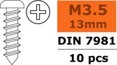 Revtec - Zelftappende cilinderkopschroef - 3,5X13mm - Gegalvaniseerd staal - 10 st