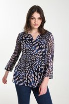 Cassis Dames Plisséhemd met geometrisch motief - Blouse - Maat 42