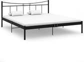 Bedframe metaal en multiplex zwart 180x200 cm