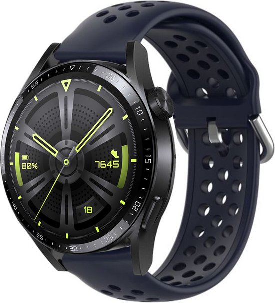 Strap it Siliconen bandje met gaatjes geschikt voor Huawei Watch GT GT 2 GT 3 bol