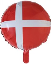 Wefiesta Folieballon Denemarken 45,5 Cm Rood/wit