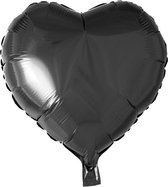 Wefiesta Folieballon Hartvorm 18 Cm Zwart