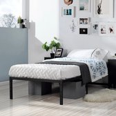 Bedframe 100 x 200 - Zwart -  Met Lattenbodem - Industrieel - Max belastbaar gewicht 100 KG - Eenpersoonsbed - Slapen - Slaapkamer