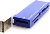 Kaartlezer - sd kaart - usb 2.0 aansluiting - geheugenkaartlezer - adapter - blauw