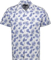 Haze & Finn Overhemd Resort Shirt Ss Mc17 0163 Blanc De Blanc Palm Mannen Maat - XL