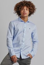 Haze & Finn Overhemd Classic Collar Mc17 0130 21 Stripe Blue Fog Jacquard Mannen Maat - M