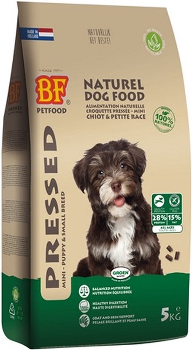 Biofood Geperst Puppy En Kleine Rassen - Hondenvoer - 5 kg