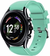 Siliconen Smartwatch bandje - Geschikt voor  Fossil Gen 6 - 44mm siliconen bandje - aqua - Strap-it Horlogeband / Polsband / Armband