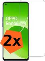 OPPO Reno 6 Screenprotector Bescherm Glas - OPPO Reno 6 Screen Protector Tempered Glass - 2x