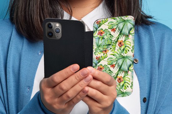 Etui portefeuille pour iPhone 11 Pro Max - Bloem - Feuille - Motifs - Avec poches - Etui portefeuille avec fermeture magnétique