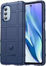 Motorola Moto G51 Hoesje Shock Proof Rugged Back Cover Blauw