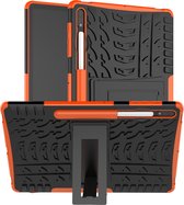 Case2go - Tablet Hoes geschikt voor Samsung Galaxy Tab S8 Plus (2022) - 12.7 Inch - Schokbestendige Back Cover - Met pencil houder - Oranje