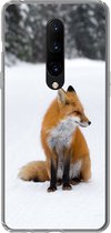 Geschikt voor OnePlus 7 Pro hoesje - Vos - Sneeuw - Winter - Siliconen Telefoonhoesje
