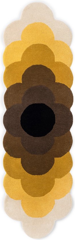 Orla Kiely - Orla Kiely Optical Flower Pissenlit 061206 Tapis - 067x230 cm - Rectangulaire - Tapis À Poils Ras - Design, Moderne, Rétro - Multicolore