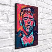 Jacques Brel Pop Art Acrylglas - 120 x 80 cm op Acrylaat glas + Inox Spacers / RVS afstandhouders - Popart Wanddecoratie