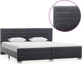 vidaXL Bedframe kunstsuède grijs 160x200 cm