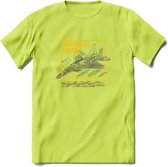 F-15 Vliegtuig T-Shirt | Unisex leger Kleding | Dames - Heren Straaljager shirt | Army F16 | Grappig bouwpakket Cadeau | - Groen - XL
