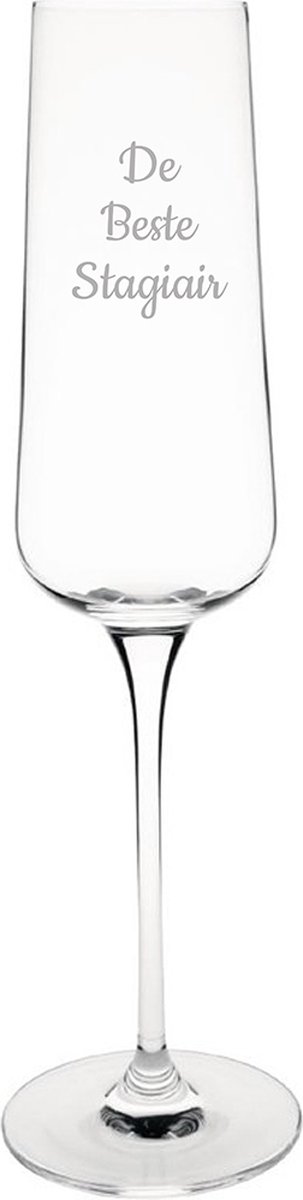 Gegraveerde Champagneglas 27cl De Beste Stagiair