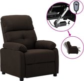 vidaXL Fauteuil verstelbaar elektrisch stof donkerbruin