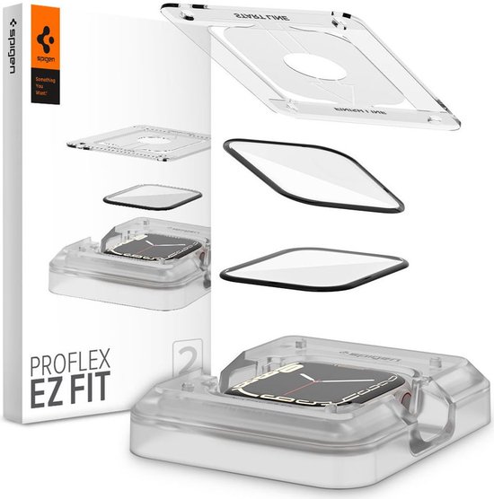Spigen ProFlex - Apple Watch 7/8/9 41MM Screen Protector + Tray (2-Pack)