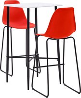 vidaXL 3-delige Barset kunststof rood