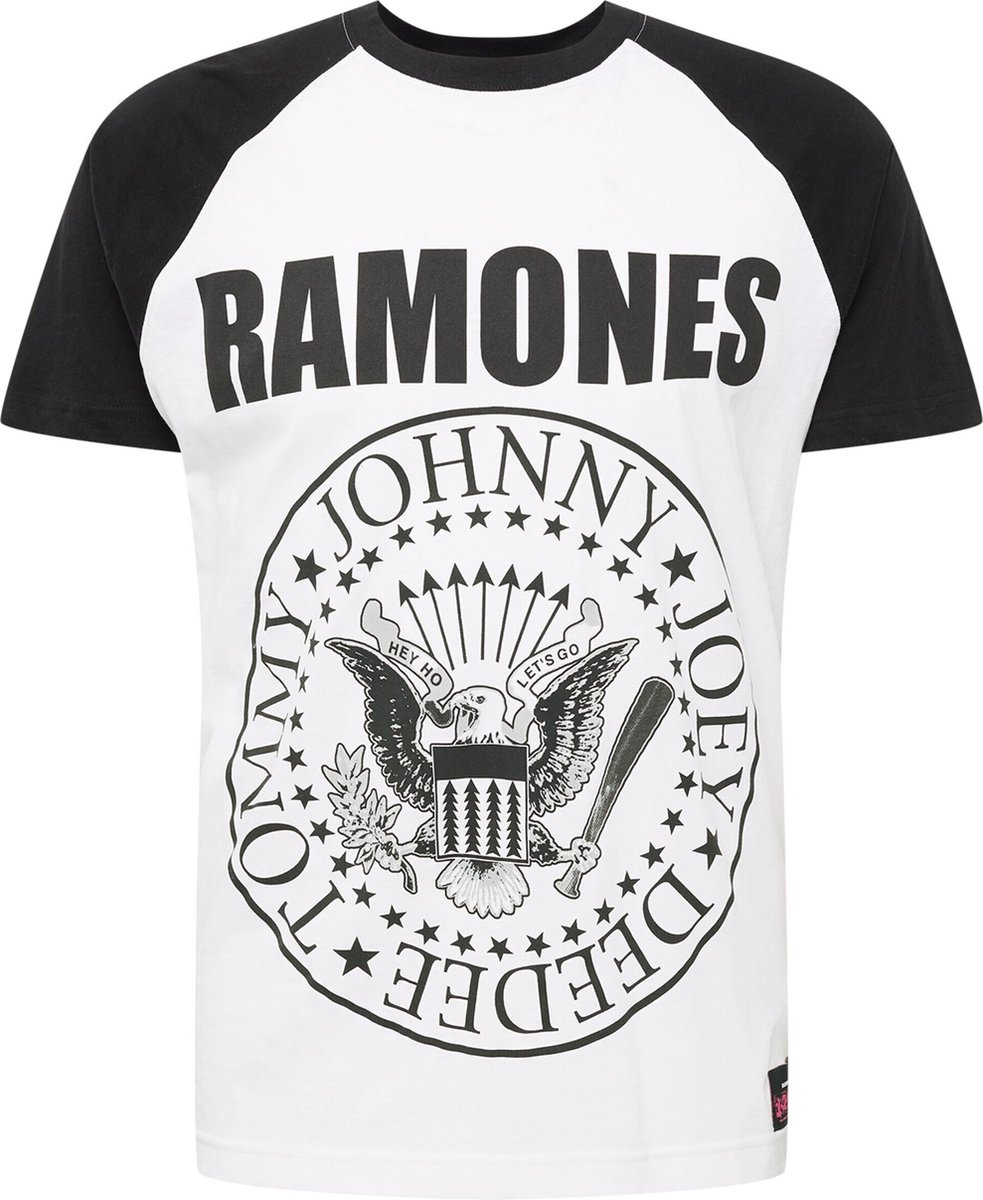 Merchcode Ramones Ramones Circle Raglan Heren T-shirt S Wit